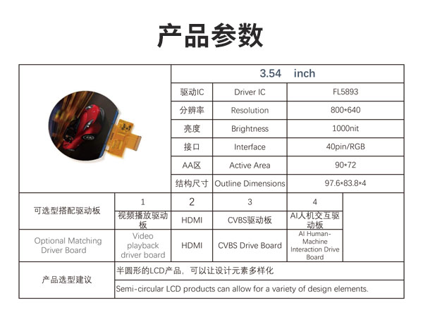 3.54 圆形液晶显示屏