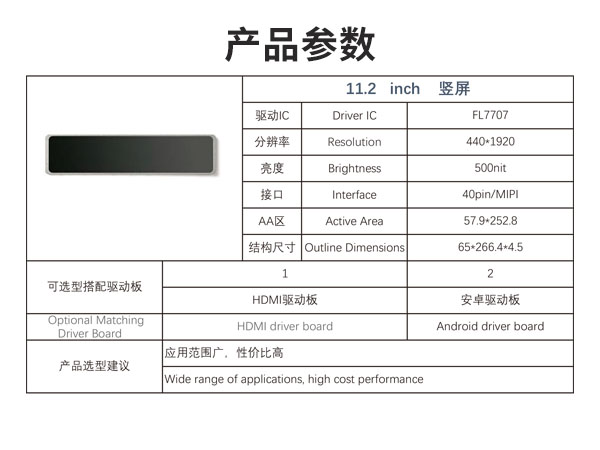11.2寸条形液晶显示屏